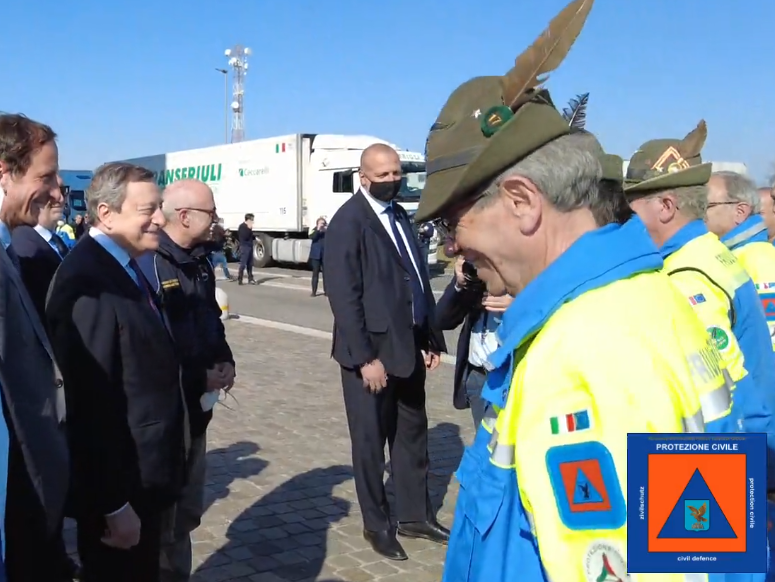 Visita Presidente Draghi e Capo Dipartimento Protezione civile Curcio