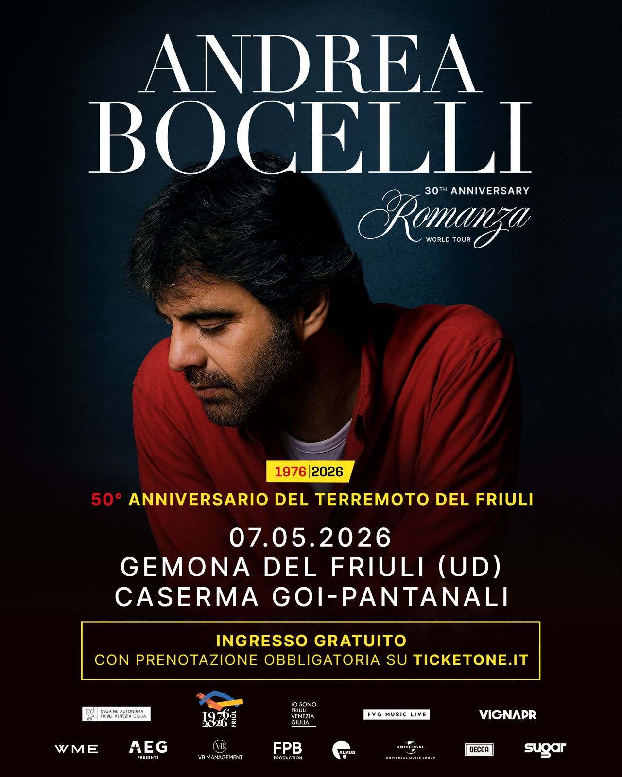 50° ANNIVERSARIO TERREMOTO DEL FRIULI - Concerto commemorativo