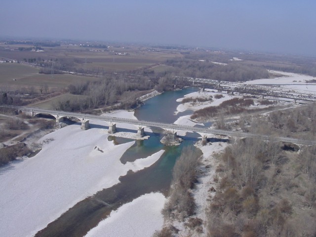 L'Isonzo nei pressi del ponte di Pieris