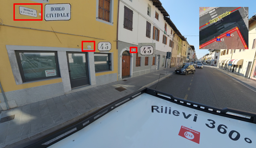 Elementi di toponomastica acquisiti durante il rilievo