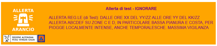Esempio di allerta