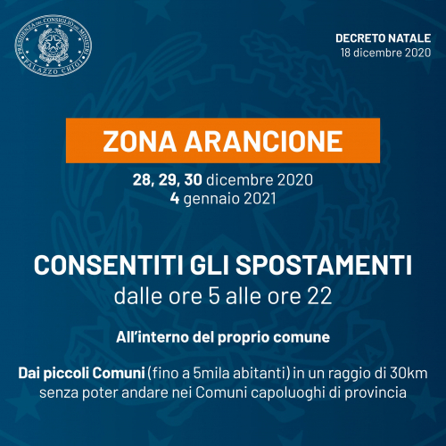 ZONA ARANCIO SPOSTAMENTI CONSENTITI