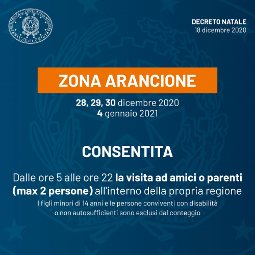 ZONA ARANCIO VISITE CONSENTITE