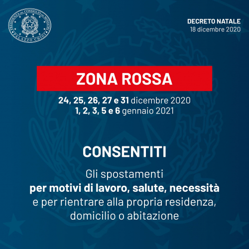 ZONA ROSSA SPOSTAMENTI CONSENTITI
